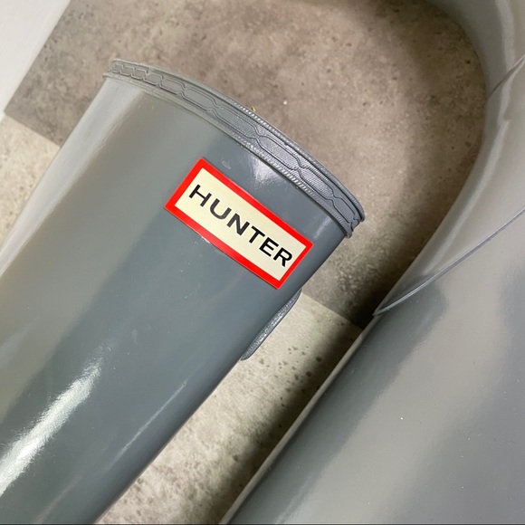 NEW Hunter Originas Tall Gloss Rain Boot in Grey - Picture 7 of 8